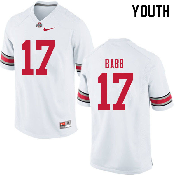 Youth Ohio State Buckeyes #17 Kamryn Babb White Authentic College Stitched Football Jersey 23ZF047RR